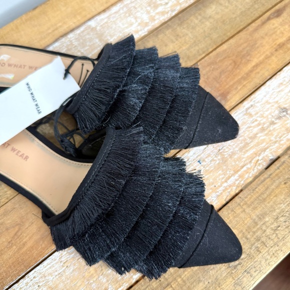 Who What Wear Black Fringe Women's Shoes - Picture 4 of 10